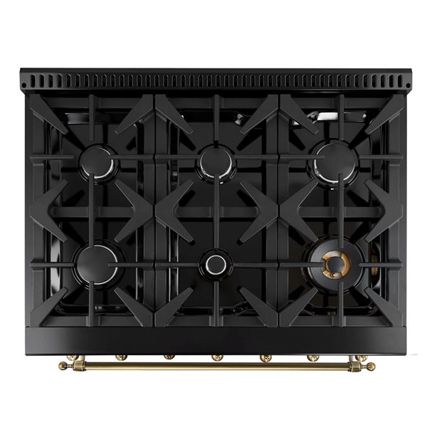Antico 36-in 6-Burner Black Freestanding Dual Fuel Range