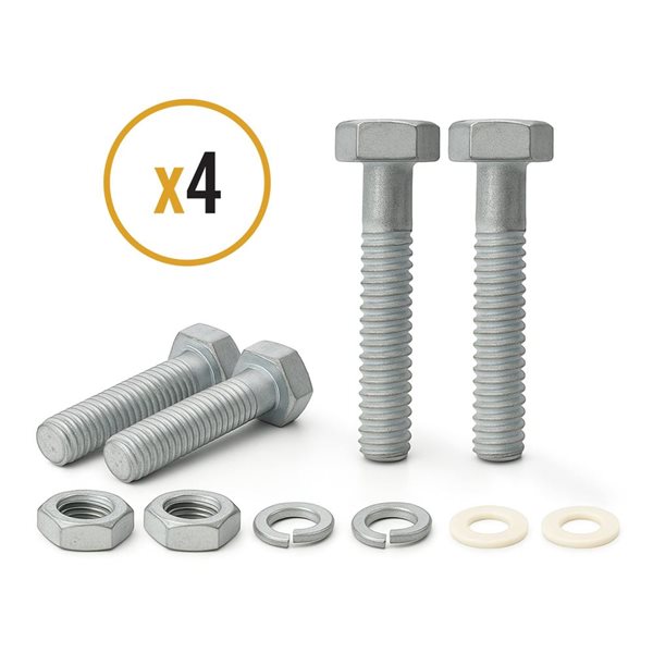 Nuvo Iron Galvanized Sign Post Fastener Kit - 4 units