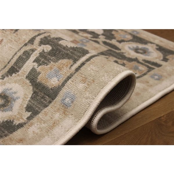 ECARPET Gloria 5 x 8-ft Ivory/Beige/Brown Polypropylene Traditional Medallion Pattern Area Rug