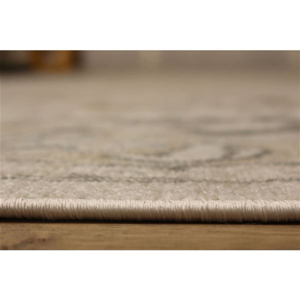 ECARPET Addie 8 x 10-ft Beige Polypropylene Traditional Indoor Geometric/Medallion Pattern Area Rug