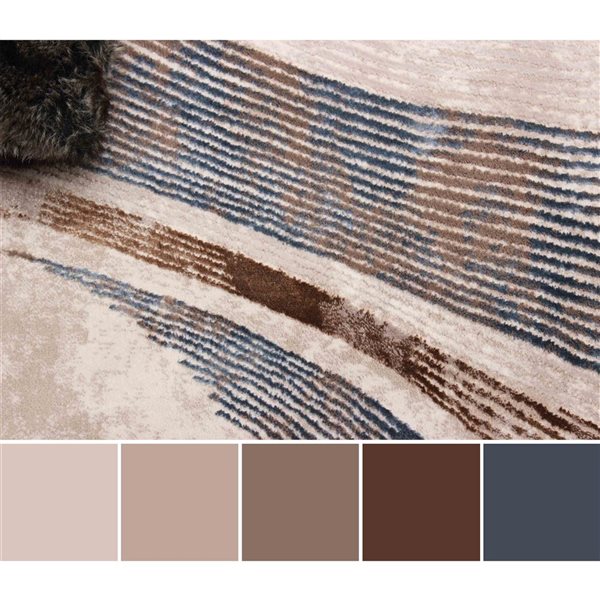 ECARPET Amara 5 x 8-ft Taupe Polyester Contemporary/Modern Indoor Abstract Pattern Area Rug