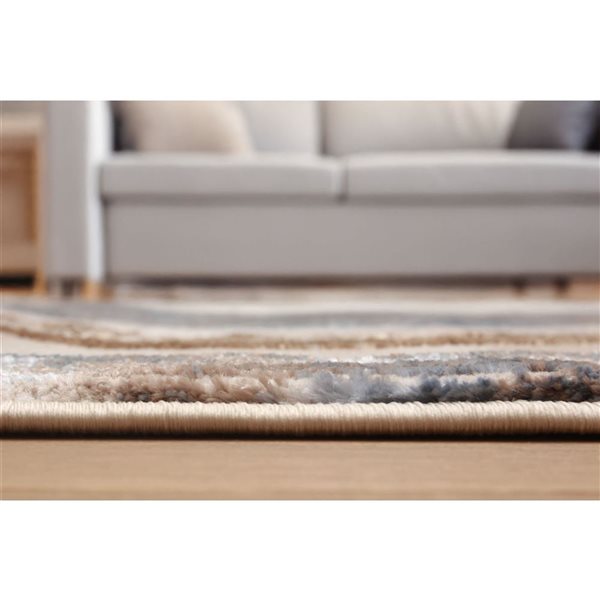 ECARPET Amara 5 x 8-ft Taupe Polyester Contemporary/Modern Indoor Abstract Pattern Area Rug