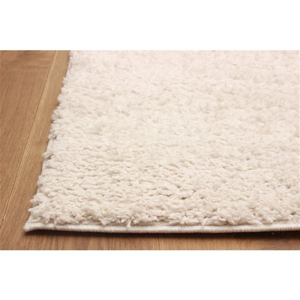 ECARPET Vera 8 x 10-ft Cream Polyester Contemporary/Modern Indoor Plush and Shags Area Rug