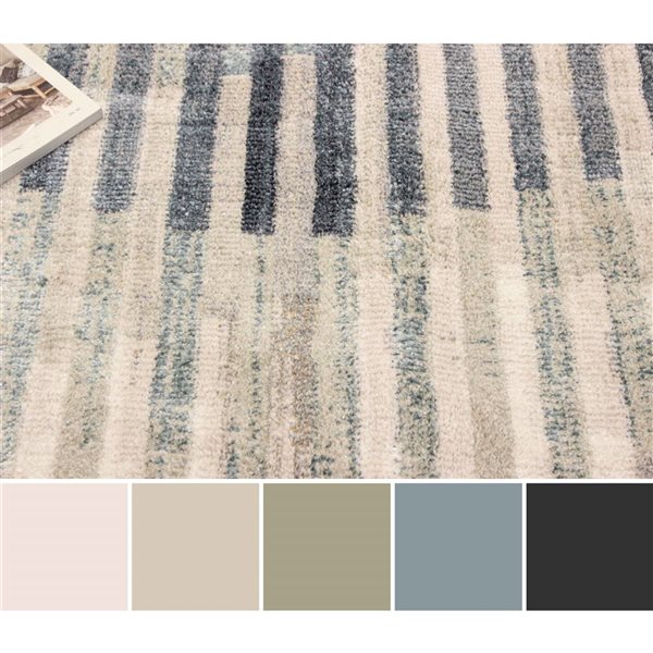 ECARPET Kalliope 5 x 8-ft Beige Polyester Contemporary/Modern Indoor Abstract Pattern Area Rug