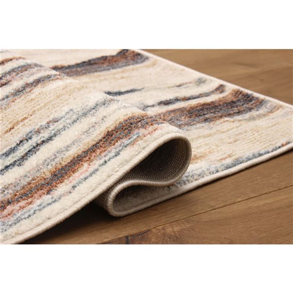 ECARPET Atelier 5 x 8-ft Ivory Polyester Contemporary/Modern Indoor Abstract Pattern Area Rug