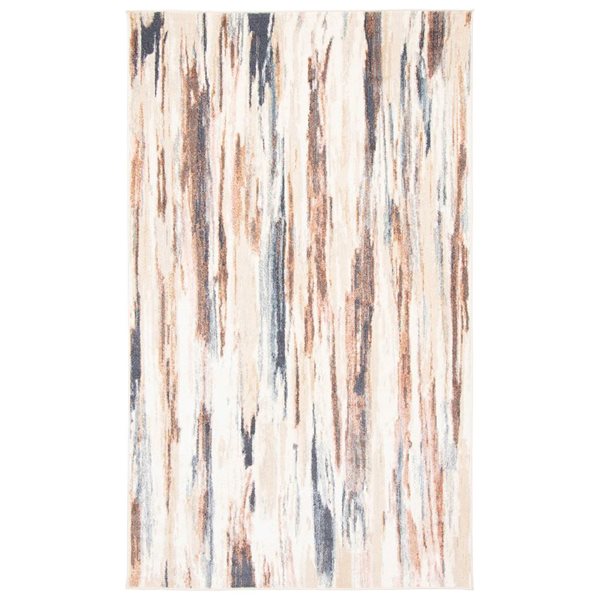 ECARPET Atelier 5 x 8-ft Ivory Polyester Contemporary/Modern Indoor Abstract Pattern Area Rug