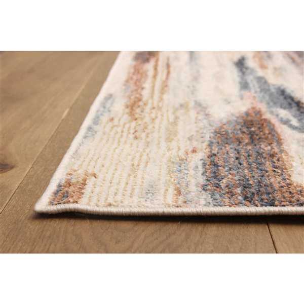 ECARPET Atelier 5 x 8-ft Ivory Polyester Contemporary/Modern Indoor Abstract Pattern Area Rug