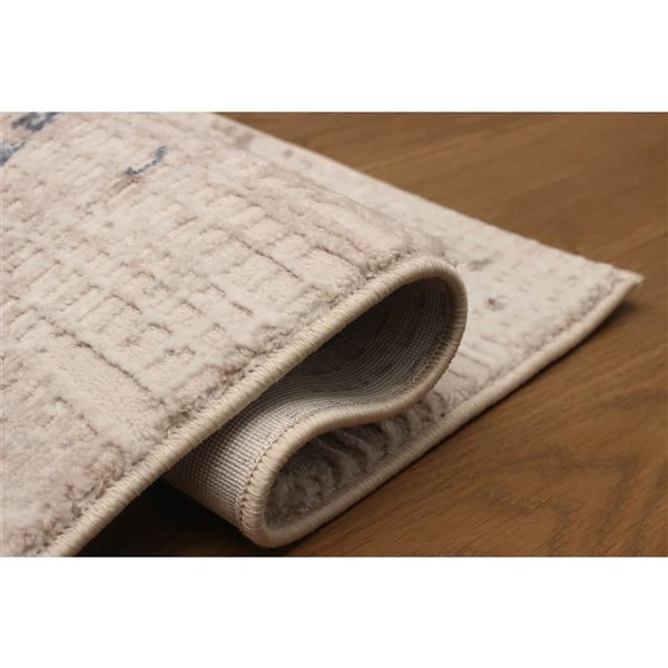 ECARPET Jane 5 x 8-ft Ivory/Beige Polyester Contemporary/Modern Indoor Abstract Pattern Area Rug