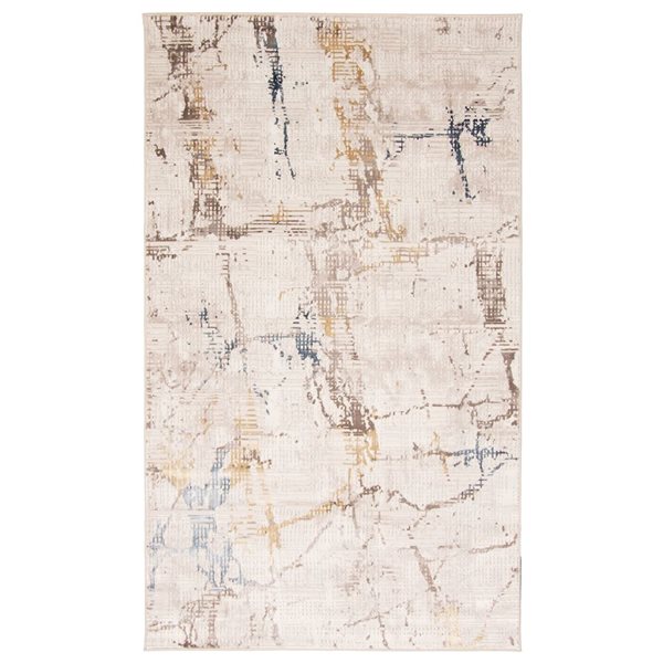 ECARPET Jane 5 x 8-ft Ivory/Beige Polyester Contemporary/Modern Indoor Abstract Pattern Area Rug