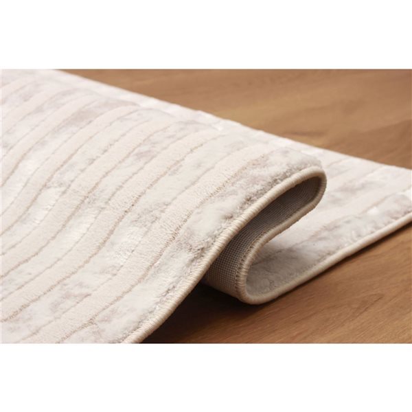 ECARPET Brie 8 x 10-ft Ivory/Beige/Pink Polyester Contemporary/Modern Abstract Pattern Area Rug