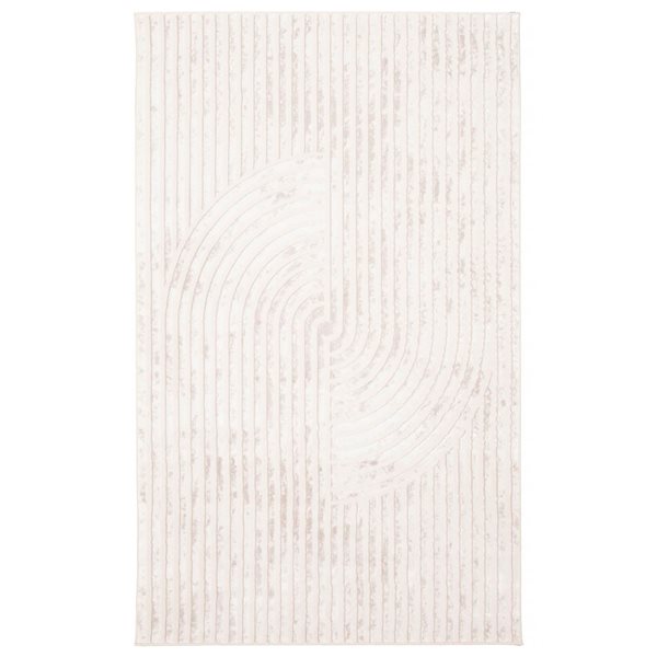 ECARPET Brie 8 x 10-ft Ivory/Beige/Pink Polyester Contemporary/Modern Abstract Pattern Area Rug