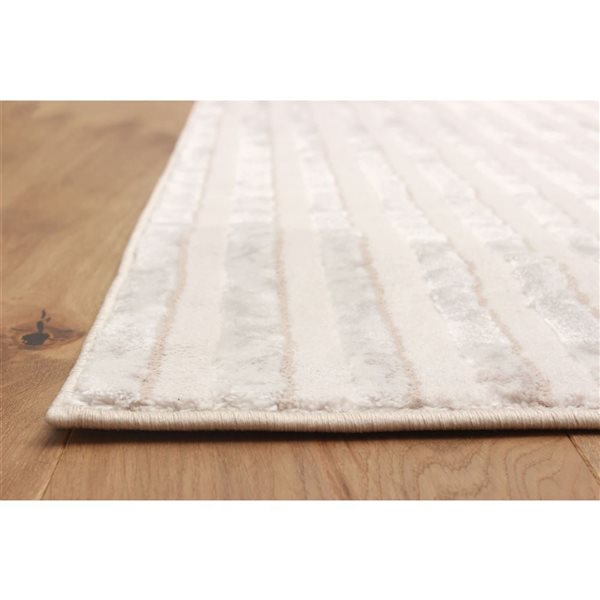 ECARPET Brie 8 x 10-ft Ivory/Beige/Pink Polyester Contemporary/Modern Abstract Pattern Area Rug