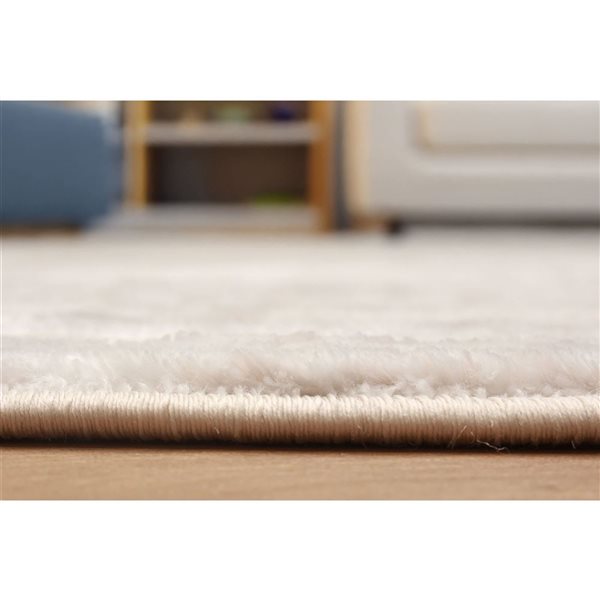 ECARPET Brie 8 x 10-ft Ivory/Beige/Pink Polyester Contemporary/Modern Abstract Pattern Area Rug