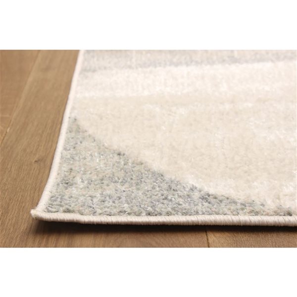 ECARPET Bennett 8 x 10-ft Ivory/Pink/Grey Polyester Contemporary/Modern Indoor Geometric Pattern Area Rug