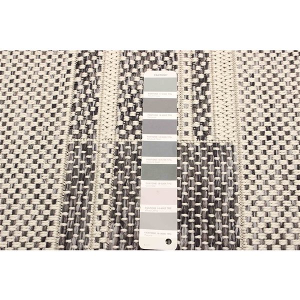 ECARPET Atlas 2.8 x 8.2-ft Ivory Polypropylene Nautical Coastal Indoor Abstract Pattern Runner Rug