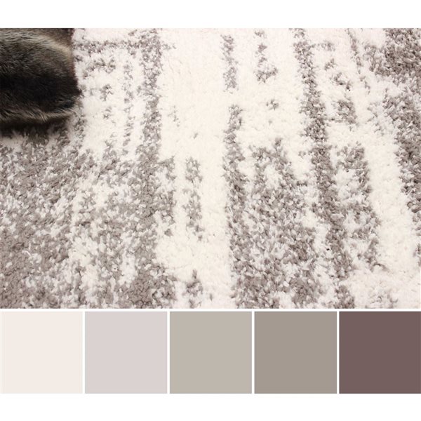 ECARPET Brindle 8 x 10-ft Ivory/Taupe Polyester Contemporary/Modern Plush and Shags Indoor Area Rug