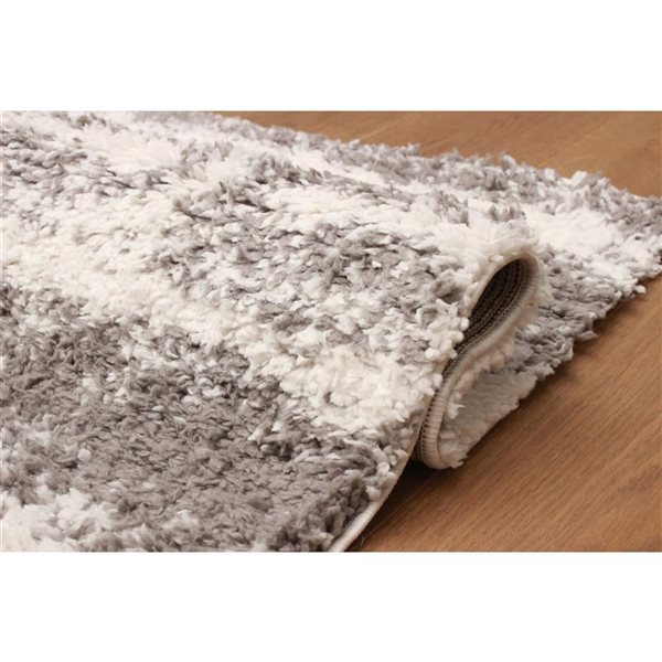 ECARPET Brindle 8 x 10-ft Ivory/Taupe Polyester Contemporary/Modern Plush and Shags Indoor Area Rug