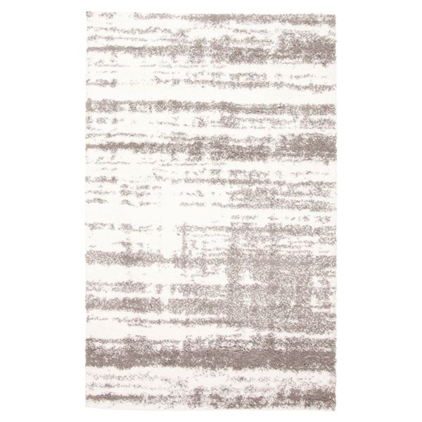 ECARPET Brindle 8 x 10-ft Ivory/Taupe Polyester Contemporary/Modern Plush and Shags Indoor Area Rug