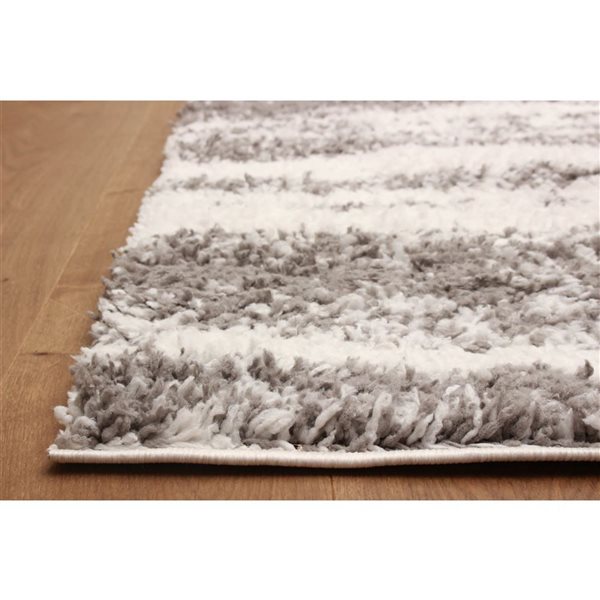 ECARPET Brindle 8 x 10-ft Ivory/Taupe Polyester Contemporary/Modern Plush and Shags Indoor Area Rug