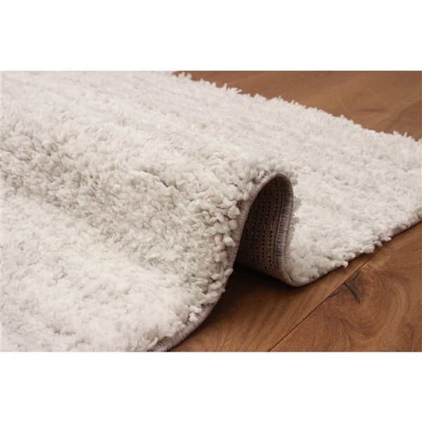 ECARPET Yeti 5 x 8-ft Ivory/Grey Polyester Contemporary/Modern Indoor Plush and Shags Area Rug