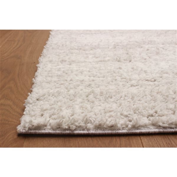 ECARPET Yeti 5 x 8-ft Ivory/Grey Polyester Contemporary/Modern Indoor Plush and Shags Area Rug