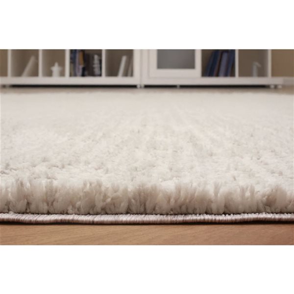 ECARPET Yeti 5 x 8-ft Ivory/Grey Polyester Contemporary/Modern Indoor Plush and Shags Area Rug