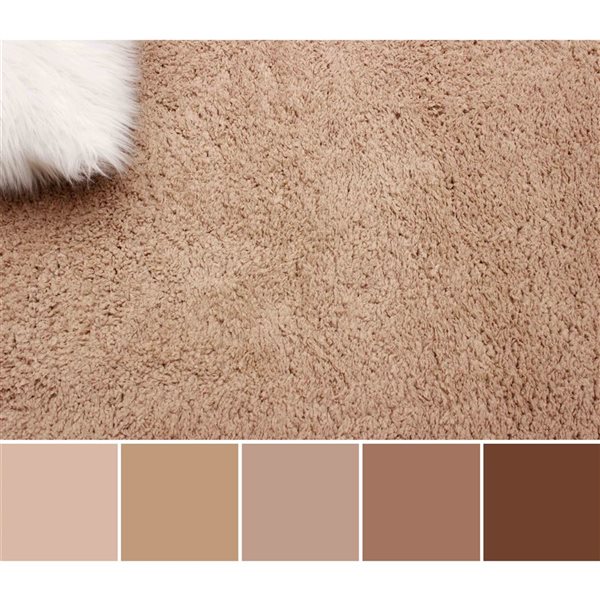 ECARPET Vera 5 x 8-ft Taupe Polyester Contemporary/Modern Indoor Plush and Shags Area Rug