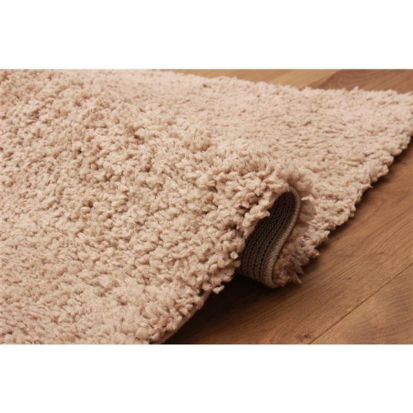 ECARPET Vera 5 x 8-ft Taupe Polyester Contemporary/Modern Indoor Plush and Shags Area Rug