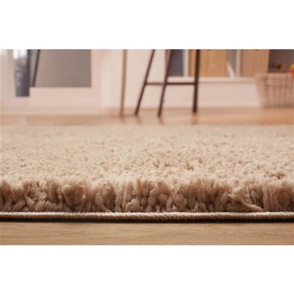 ECARPET Vera 5 x 8-ft Taupe Polyester Contemporary/Modern Indoor Plush and Shags Area Rug