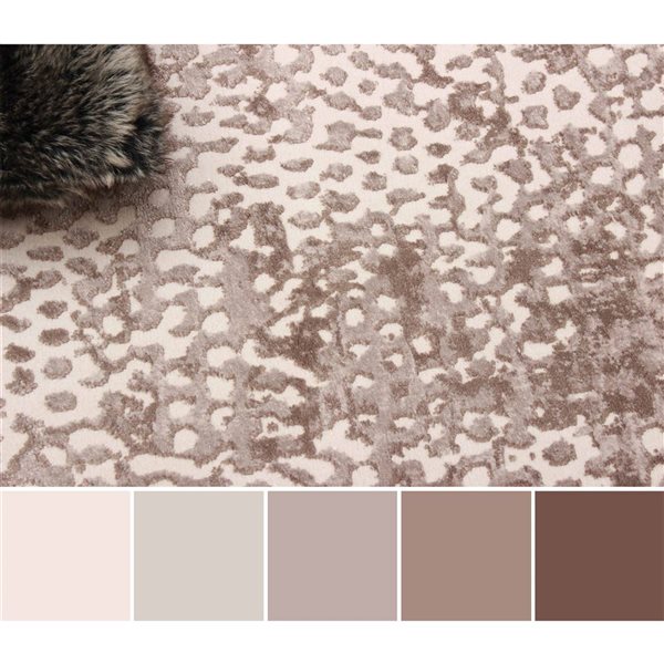 ECARPET Sarah 8 x 10-ft Ivory/Taupe/Brown Polyester Contemporary/Modern Indoor Abstract Pattern Area Rug