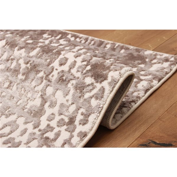 ECARPET Sarah 8 x 10-ft Ivory/Taupe/Brown Polyester Contemporary/Modern Indoor Abstract Pattern Area Rug