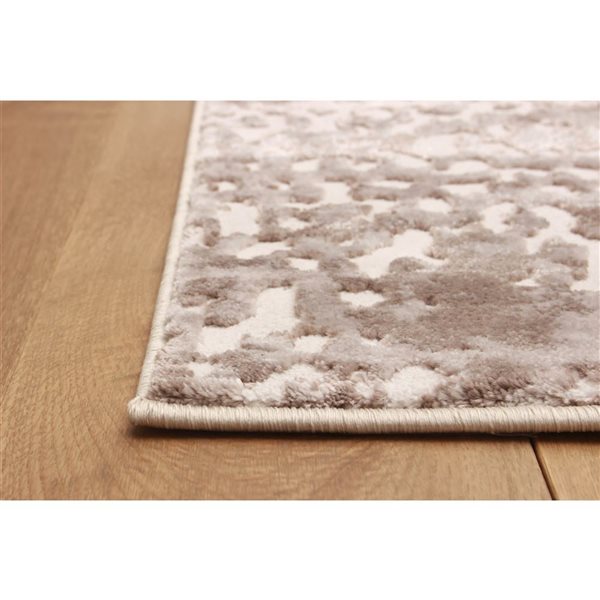 ECARPET Sarah 8 x 10-ft Ivory/Taupe/Brown Polyester Contemporary/Modern Indoor Abstract Pattern Area Rug