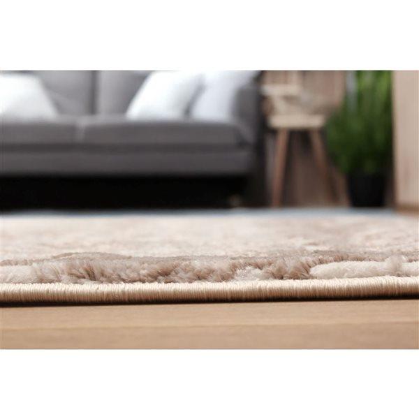 ECARPET Sarah 8 x 10-ft Ivory/Taupe/Brown Polyester Contemporary/Modern Indoor Abstract Pattern Area Rug