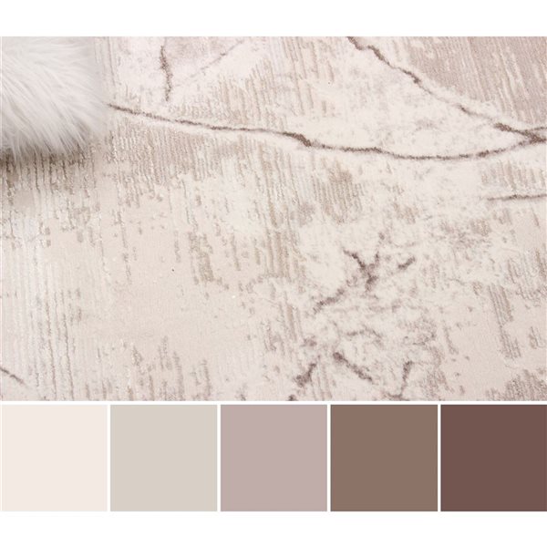 ECARPET Helix 8 x 10-ft Ivory/Beige/Brown Polyester Contemporary/Modern Indoor Abstract Pattern Area Rug