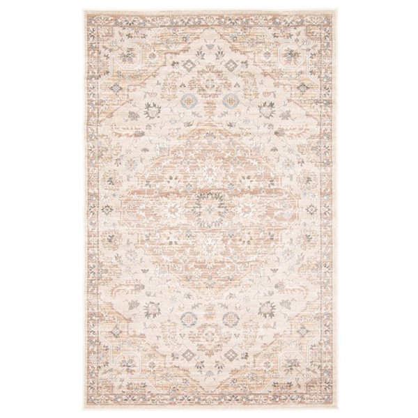 ECARPET Arden 8 x 10-ft Beige Polypropylene Traditional Indoor Floral/Medallion Pattern Area Rug