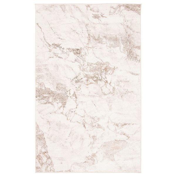 ECARPET Nala 5 x 8-ft Ivory/Taupe/Brown Polyester Contemporary/Modern Abstract Pattern Area Rug