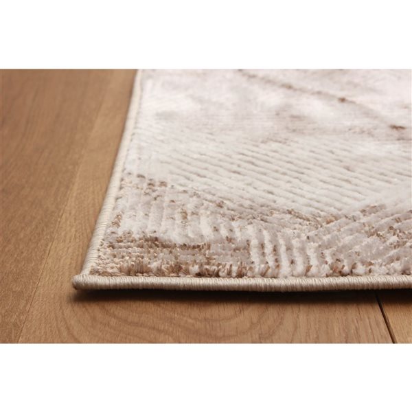 ECARPET Nala 5 x 8-ft Ivory/Taupe/Brown Polyester Contemporary/Modern Abstract Pattern Area Rug