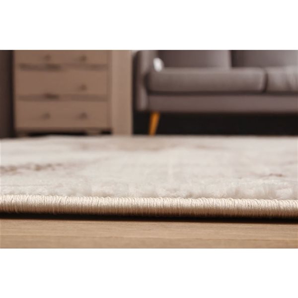 ECARPET Nala 5 x 8-ft Ivory/Taupe/Brown Polyester Contemporary/Modern Abstract Pattern Area Rug