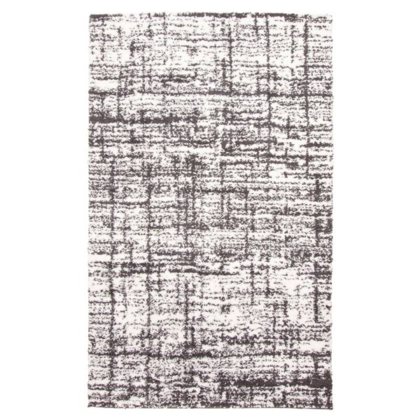 ECARPET Colton 8 x 10-ft Ivory/Grey Polyester Contemporary/Modern Plush and Shags Abstract Pattern Area Rug