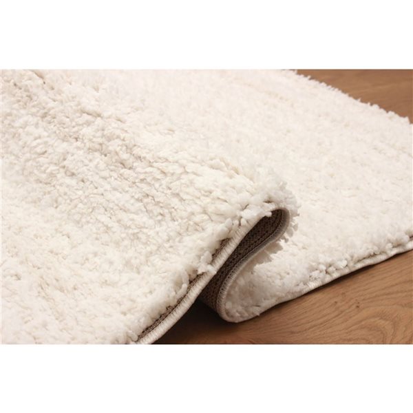 ECARPET Yeti 5 x 8-ft Ivory/Beige Polyester Contemporary/Modern Indoor Plush and Shags Area Rug