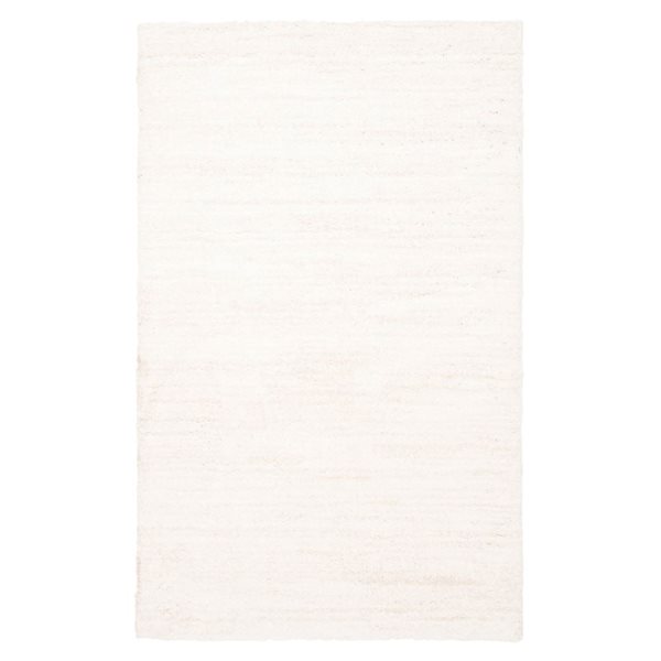 ECARPET Yeti 5 x 8-ft Ivory/Beige Polyester Contemporary/Modern Indoor Plush and Shags Area Rug