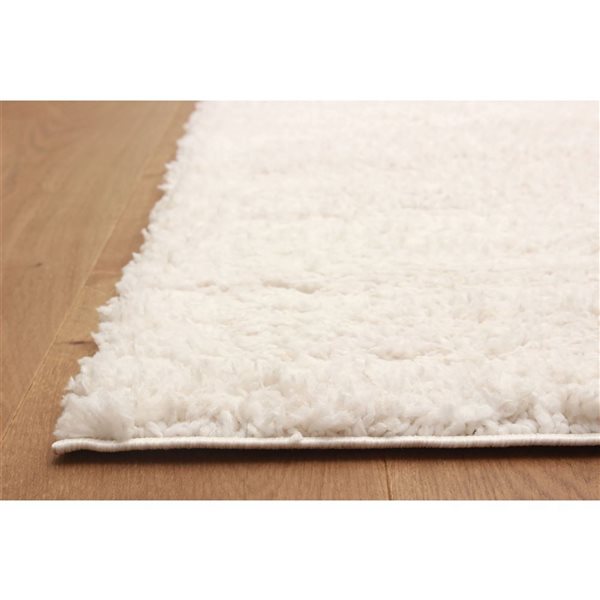 ECARPET Yeti 5 x 8-ft Ivory/Beige Polyester Contemporary/Modern Indoor Plush and Shags Area Rug