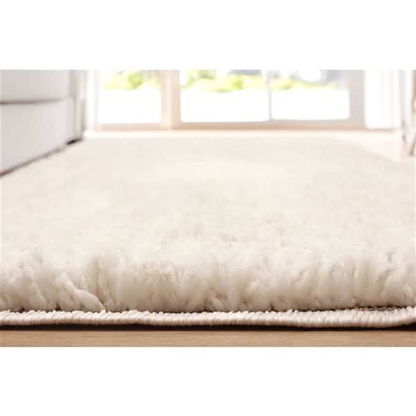 ECARPET Yeti 5 x 8-ft Ivory/Beige Polyester Contemporary/Modern Indoor Plush and Shags Area Rug