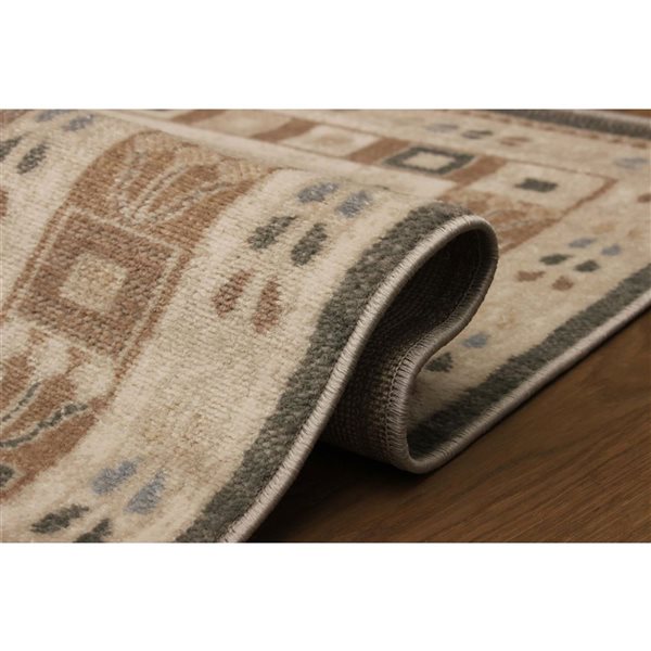 ECARPET Lia 8 x 10-ft Beige/Brown Polypropylene Transitional Indoor Tribal Patternl Area Rug
