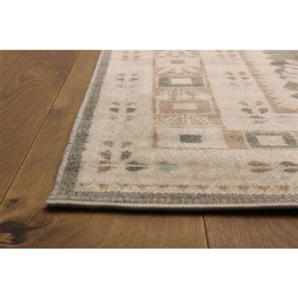 ECARPET Lia 8 x 10-ft Beige/Brown Polypropylene Transitional Indoor Tribal Patternl Area Rug