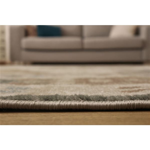 ECARPET Lia 8 x 10-ft Beige/Brown Polypropylene Transitional Indoor Tribal Patternl Area Rug