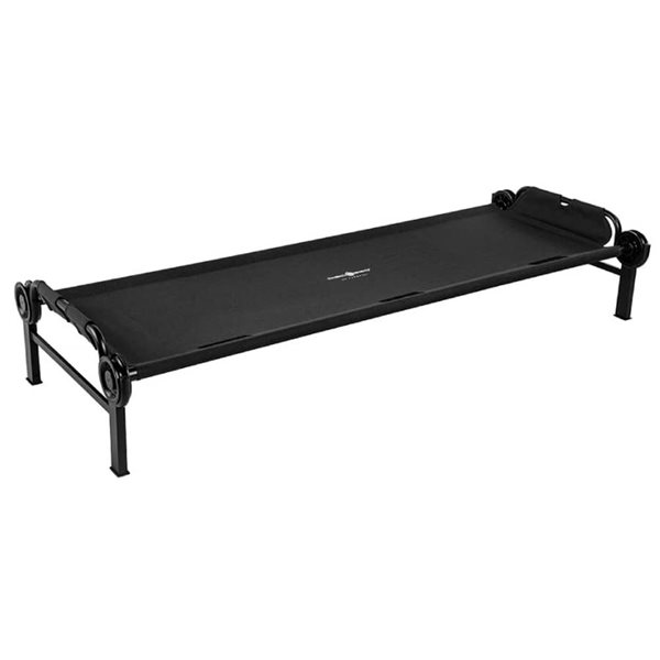 Disc-O-Bed Large Single Polyester Steel Frame Portable Cot - Black