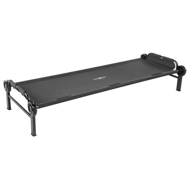 Disc-O-Bed Extra Large Single Polyester Steel Frame Portable Cot - Black