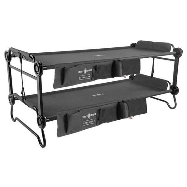 Disc-O-Bed Polyester Side Organizer for Large and Extra Large Cot - Black