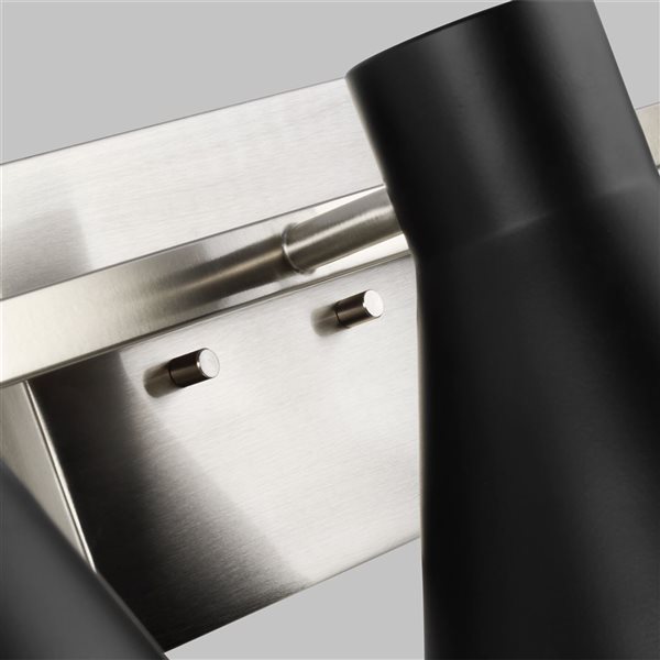 Generation Lighting Towner 26-in W Brushed Nickel/Black Metal 3-Light Transitional Vanity Light